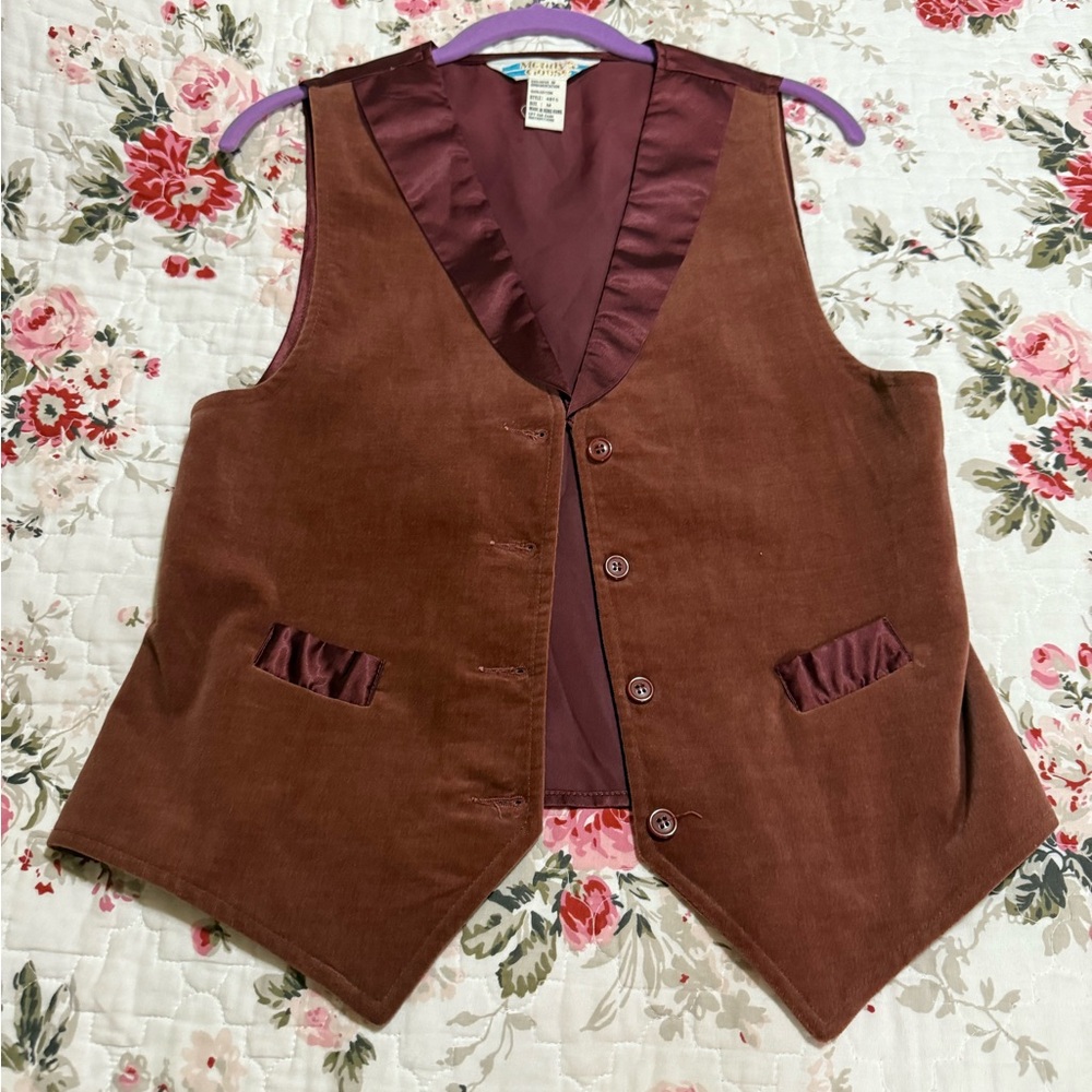 Vintage vest  with Satin Trim